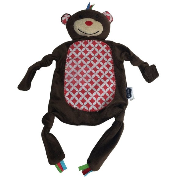 Mud Pie Monkey Lovey Plush Baby Security Blanket 12" Mudpie Jungle Tabs Toys Fun - Picture 1 of 12